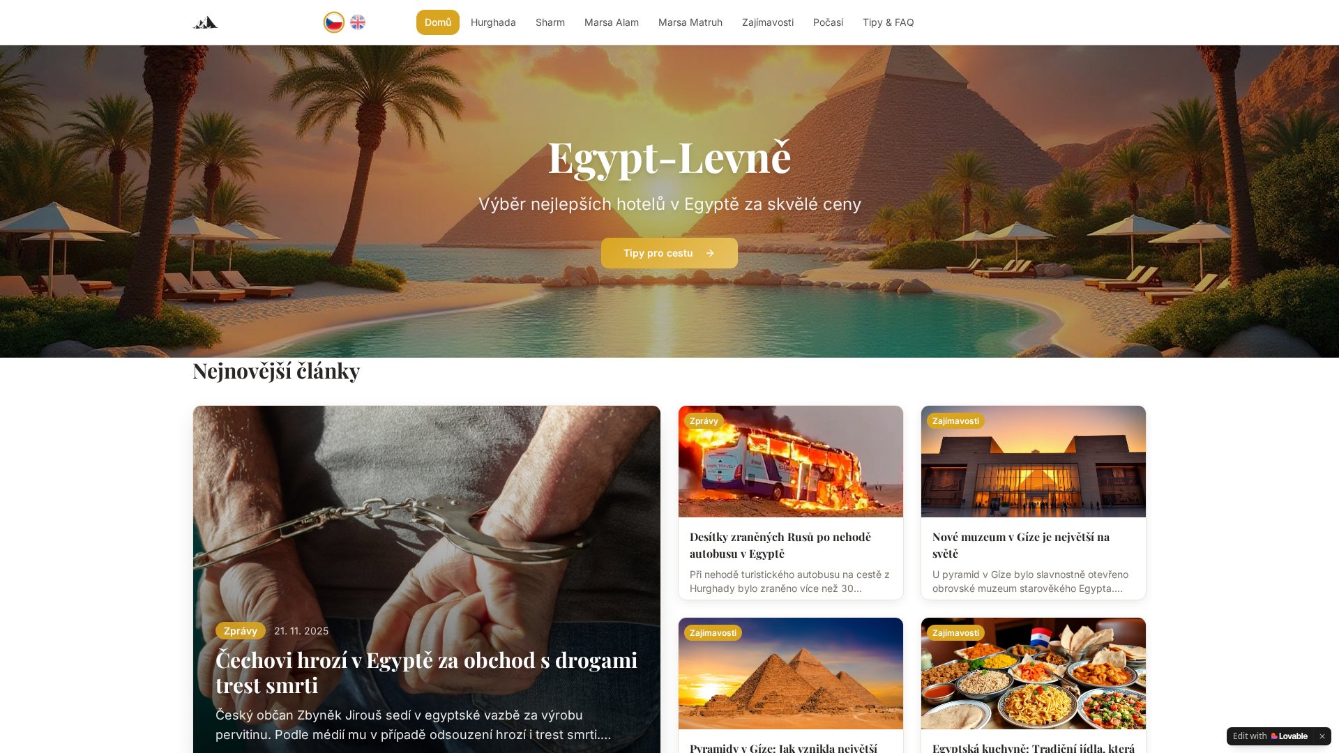 Náhled webu Egypt-Levně