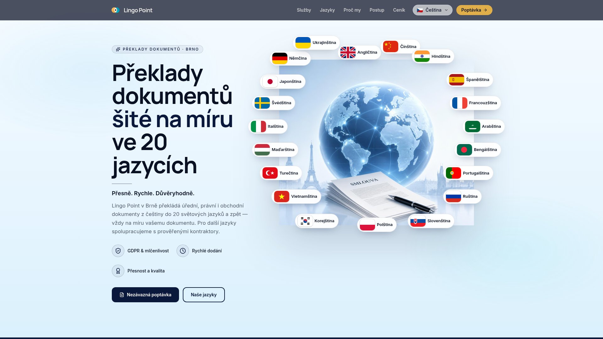 Náhled webu LingoPoint